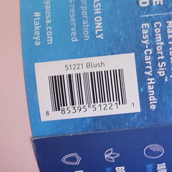 Takeya Actives 24oz Blush Insulated Stainless Steel Water Bottle with Spout Lid - Picture 3 of 8